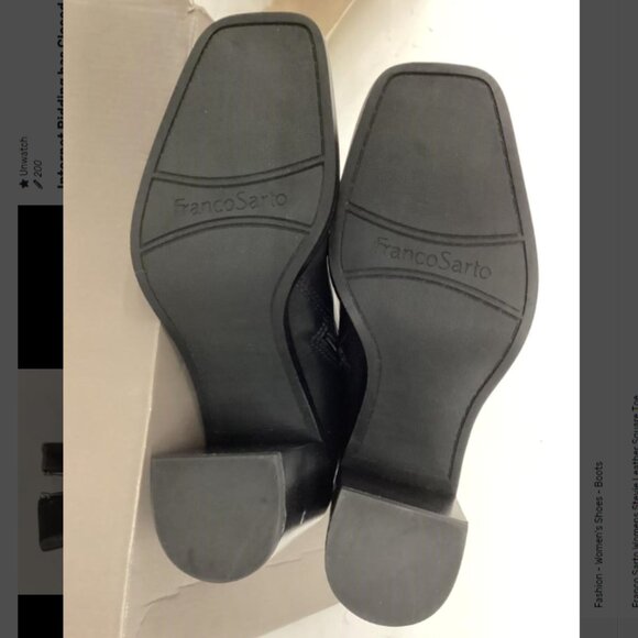 NIB Franco Sarto Stevie Black Leather Square Toe Boot, sz 10 - Picture 9 of 10